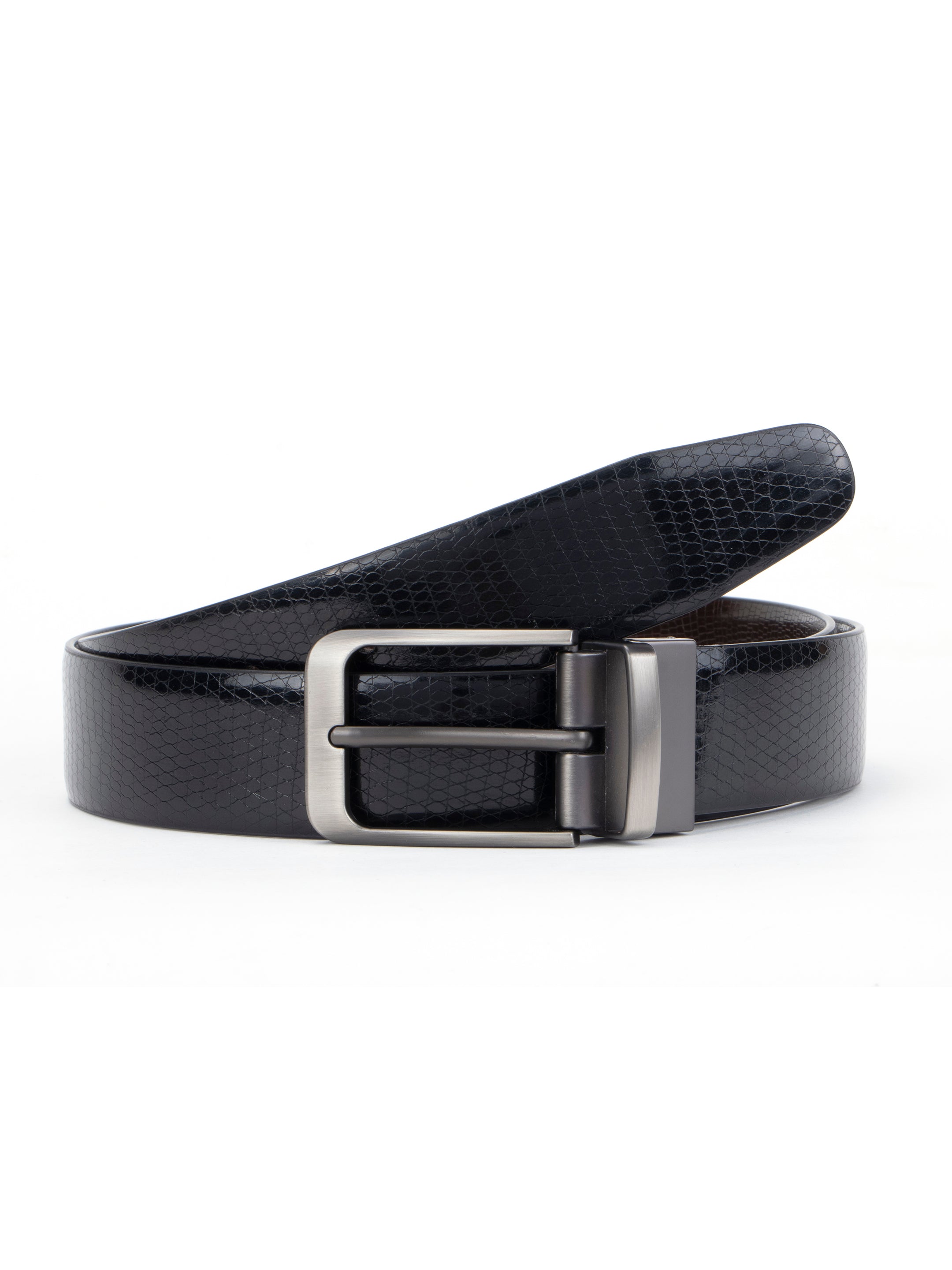 Alvaro Castagnino Black Colored Reversible Formal Belt for Men