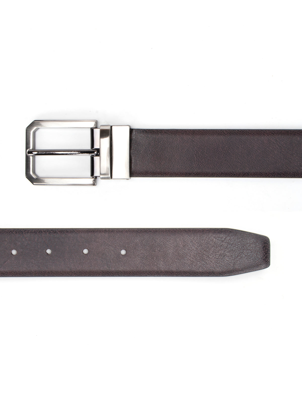 Reversible Pebbled & Smooth Black Leather Belt