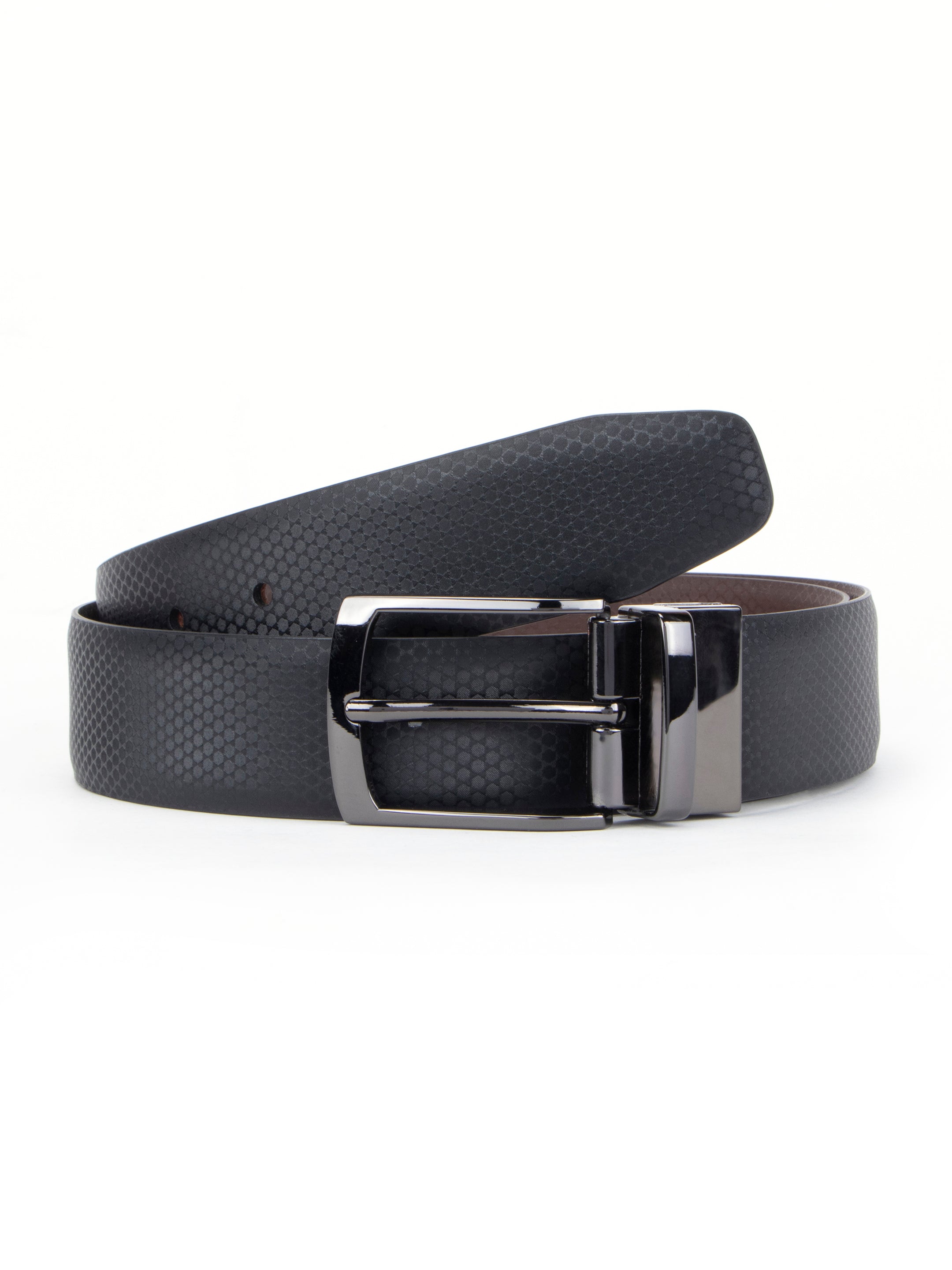 Alvaro Castagnino Black Colored Reversible Formal Belt for Men