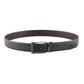 Alvaro Castagnino Men Black & Brown Textured Leather Formal Reversible Belt