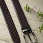 Alvaro Castagnino Men Brown & Tan Textured Leather Formal Reversible Belt