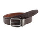 Alvaro Castagnino Men Brown & Tan Textured Leather Formal Reversible Belt