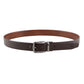 Alvaro Castagnino Men Brown & Tan Textured Leather Formal Reversible Belt
