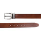 Alvaro Castagnino Men Brown & Tan Textured Leather Formal Reversible Belt