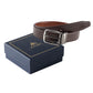 Alvaro Castagnino Men Brown & Tan Textured Leather Formal Reversible Belt