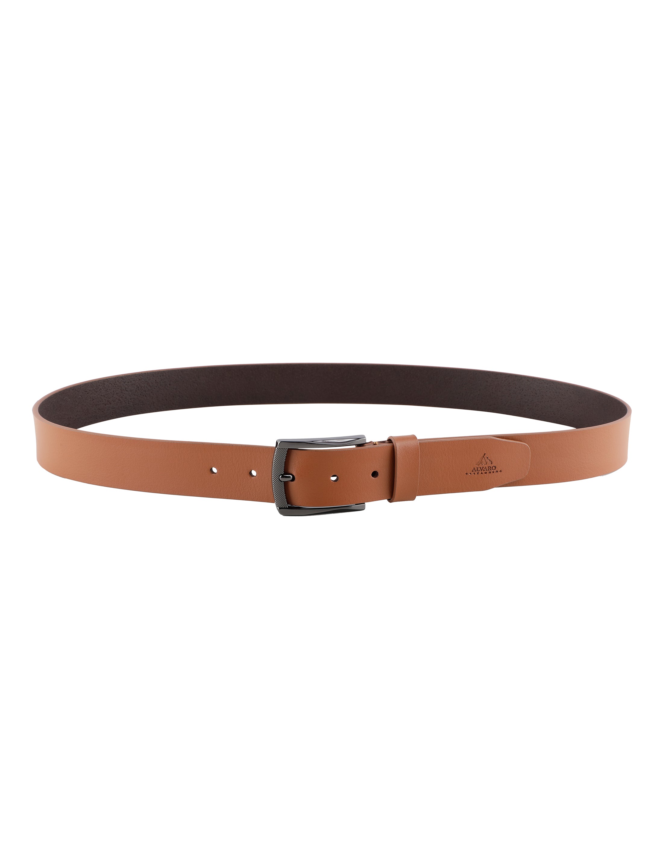Alvaro Castagnino Men Tan Textured Leather Formal Single Side Belt