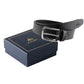 Alvaro Castagnino Men Black Textured Leather Formal Single Side Belt