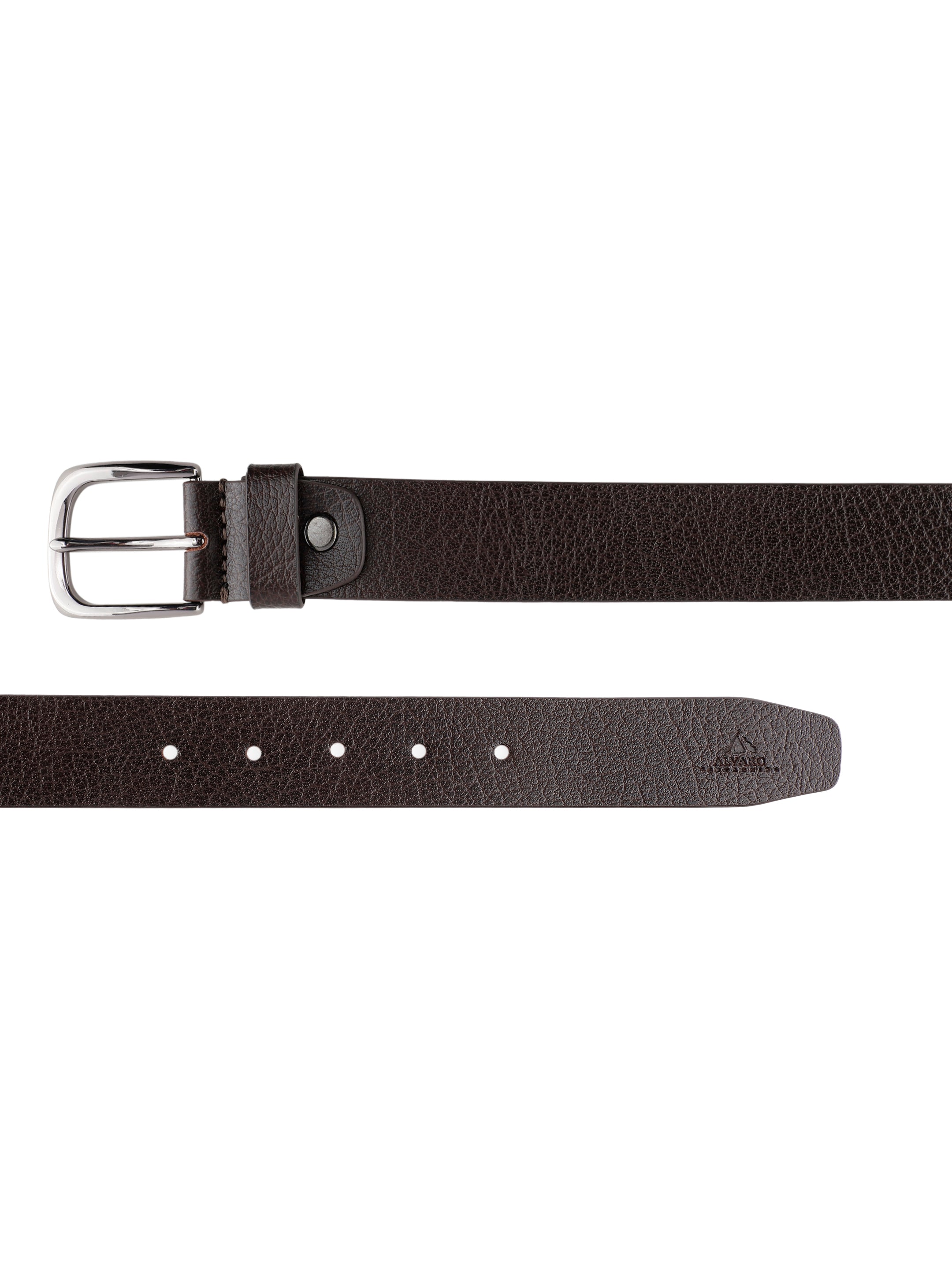 Alvaro Castagnino Men Brown Textured Leather Formal Single Side Belt