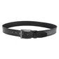 Alvaro Castagnino Men Black Textured Leather Casual Belt