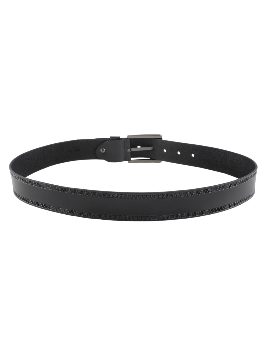 Alvaro Castagnino Men Black Textured Leather Casual Belt
