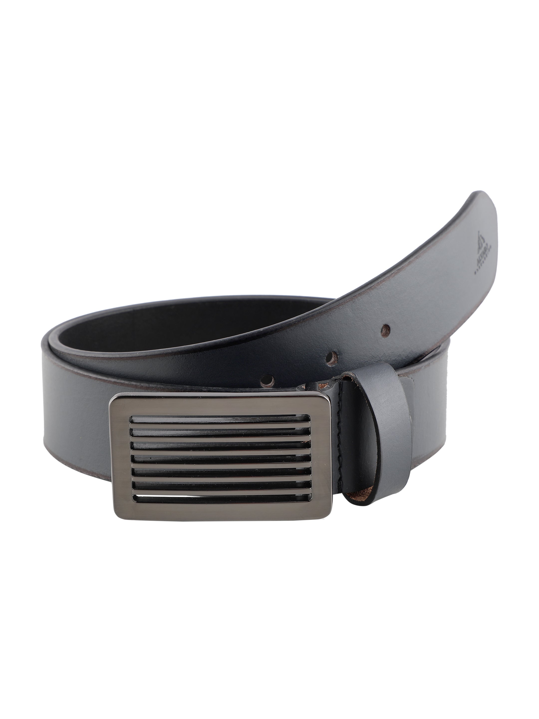 Alvaro Castagnino Men Grey Textured Leather Casual Belt