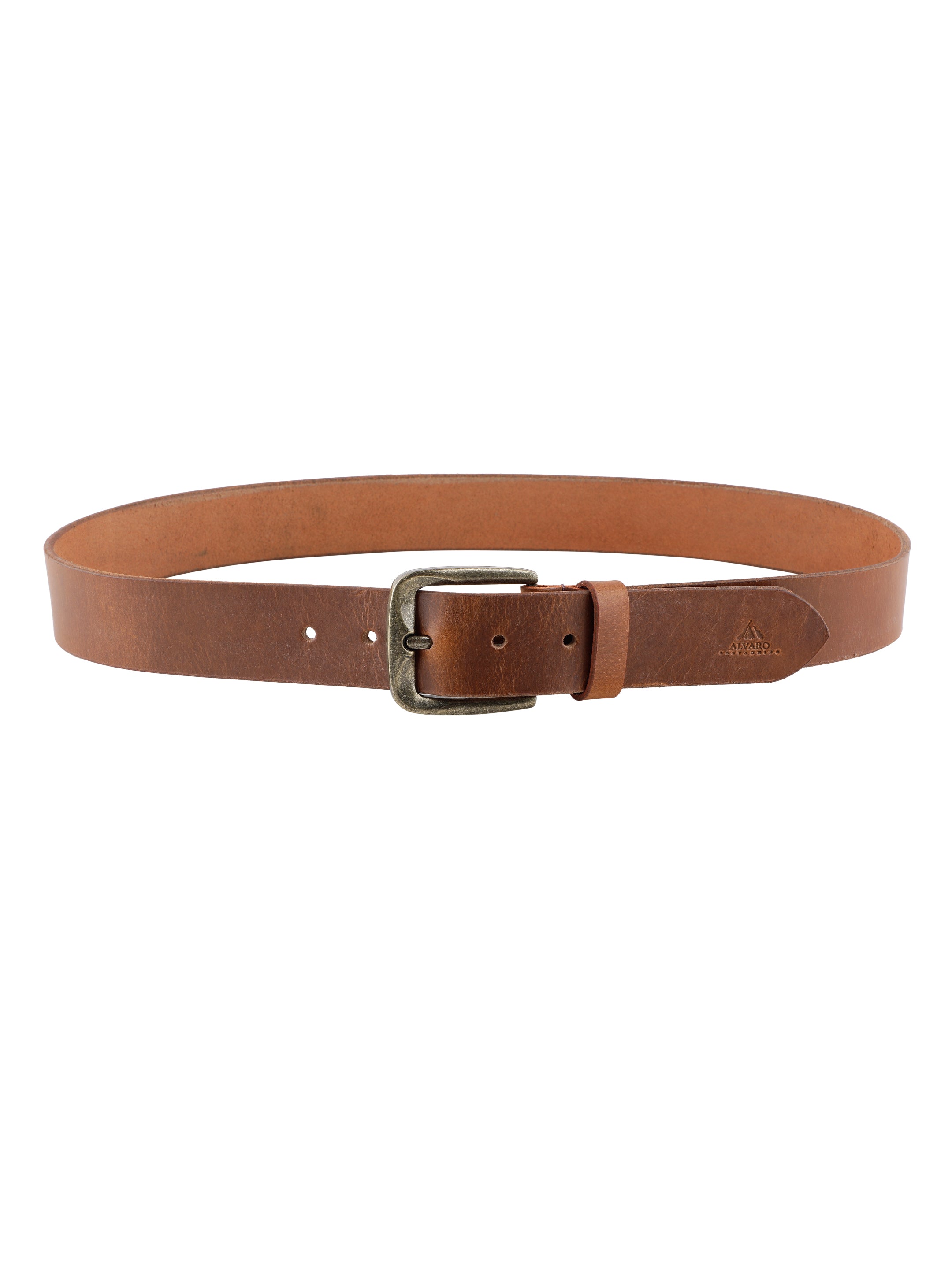 Alvaro Castagnino Men Tan Textured Leather Casual Belt