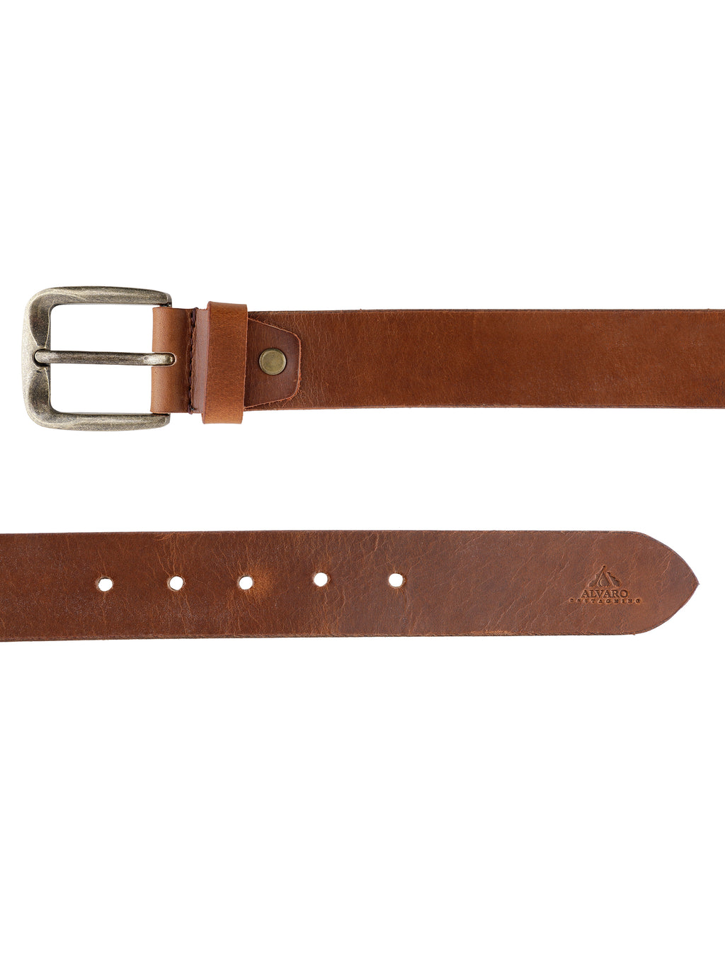Alvaro Castagnino Men Tan Textured Leather Casual Belt