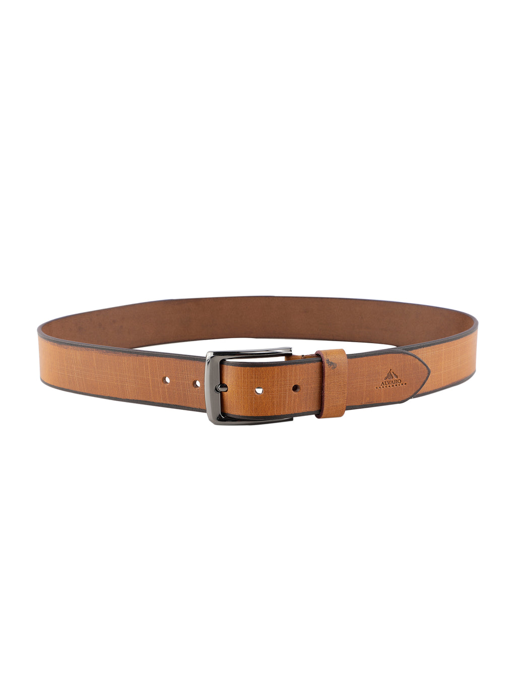 Alvaro Castagnino Men Tan Textured Leather Casual Belt