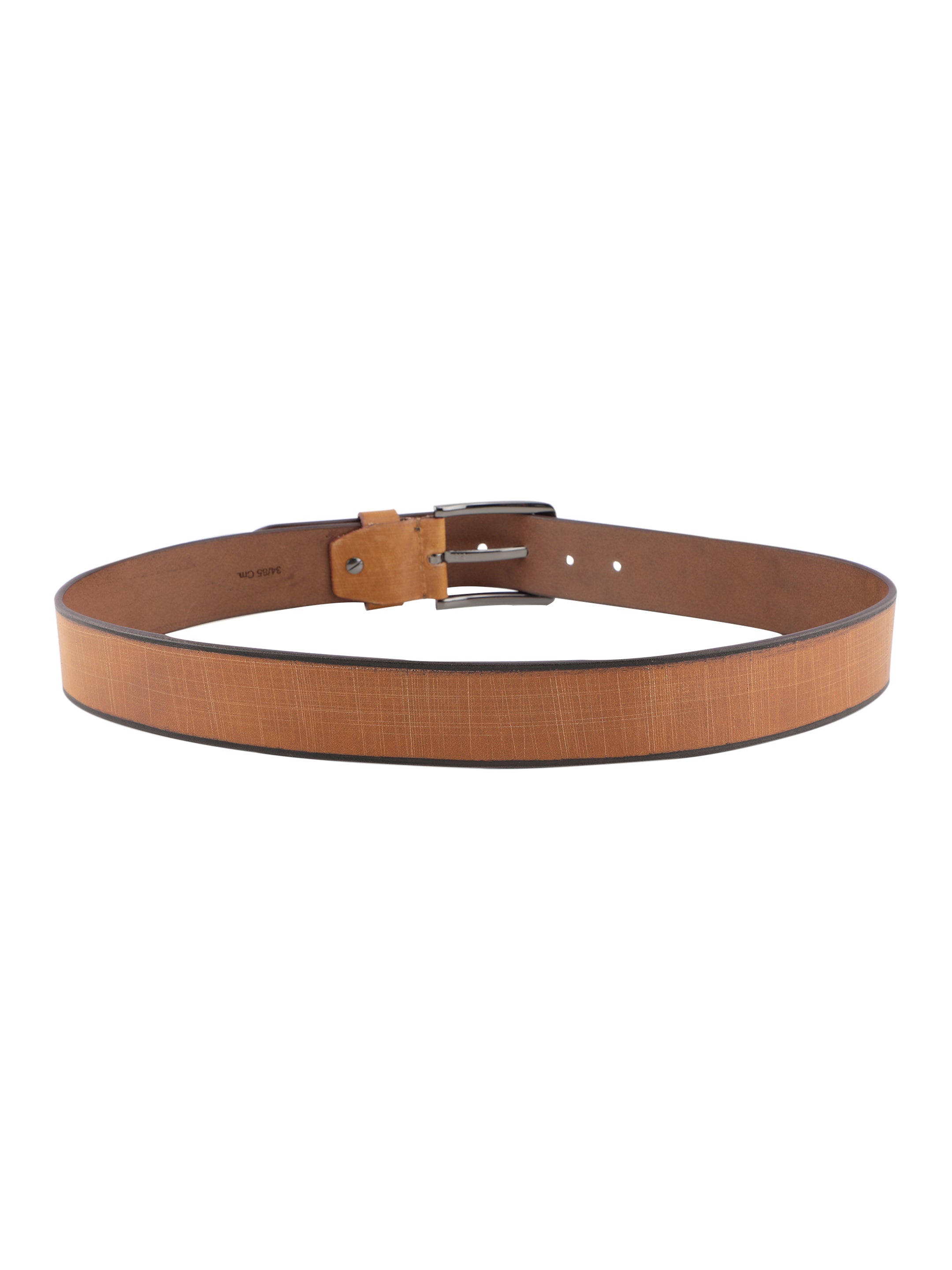 Cross Hatch Tan Leather Belt