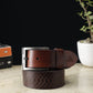Alvaro Castagnino Men Brown Textured Leather Casual Belt
