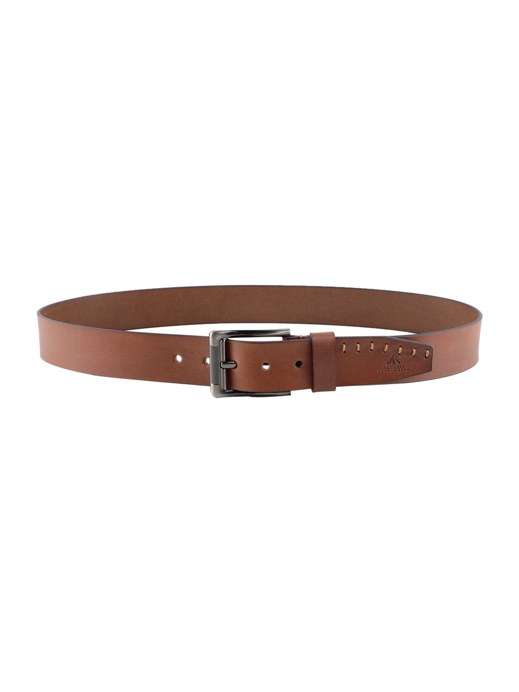 Alvaro Castagnino Men Brown Textured Leather Casual Belt