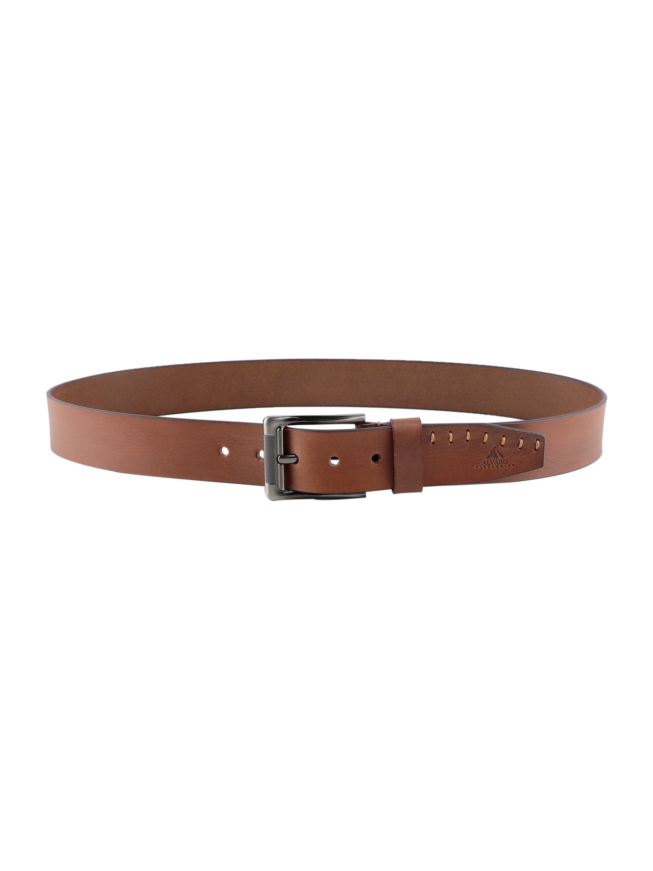 Alvaro Castagnino Men Brown Textured Leather Casual Belt