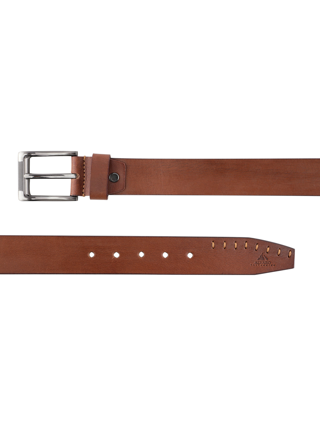 Alvaro Castagnino Men Brown Textured Leather Casual Belt