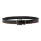 Alvaro Castagnino Men Black & Brown Textured Leather Casual Belt