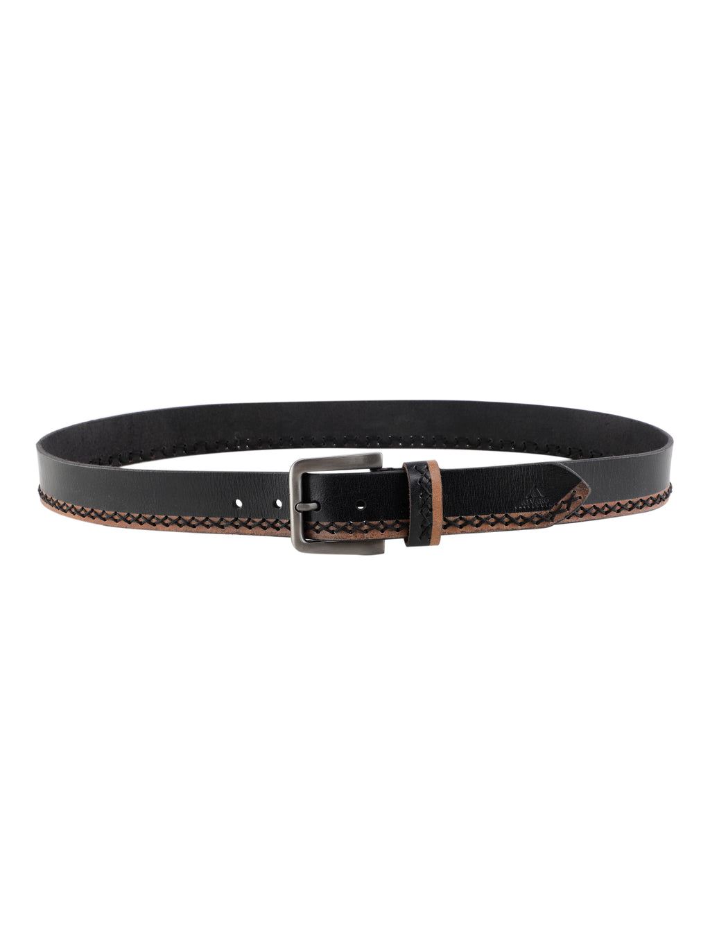 Alvaro Castagnino Men Black & Brown Textured Leather Casual Belt