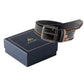 Alvaro Castagnino Men Black & Brown Textured Leather Casual Belt