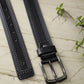 Alvaro Castagnino Men Black Textured Leather Casual Belt