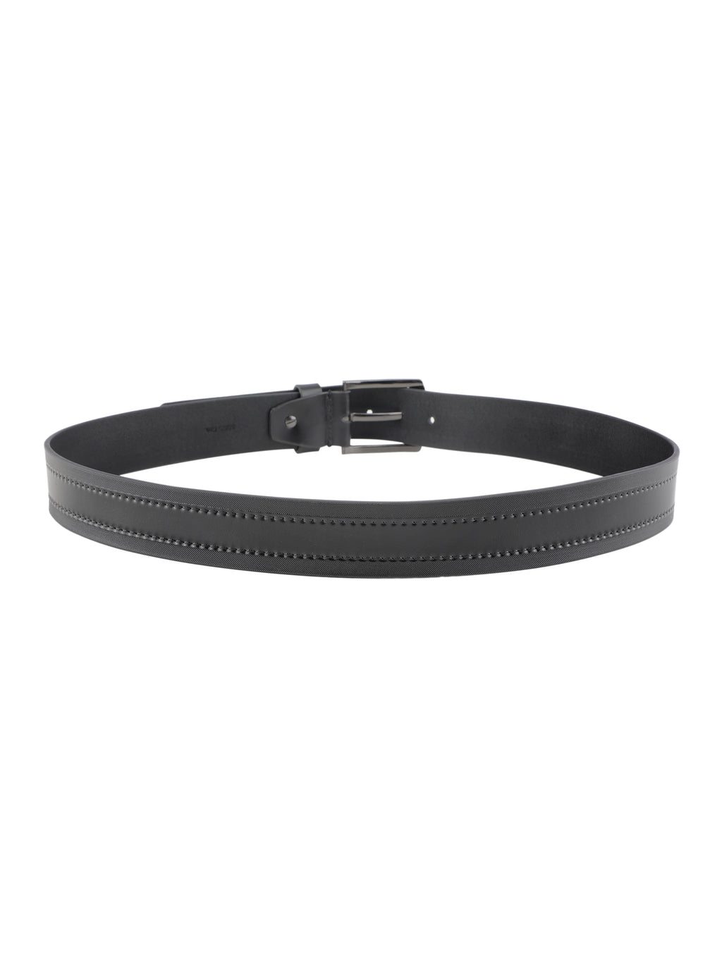 Alvaro Castagnino Men Black Textured Leather Casual Belt