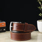 Alvaro Castagnino Men Brown Textured Leather Casual Belt