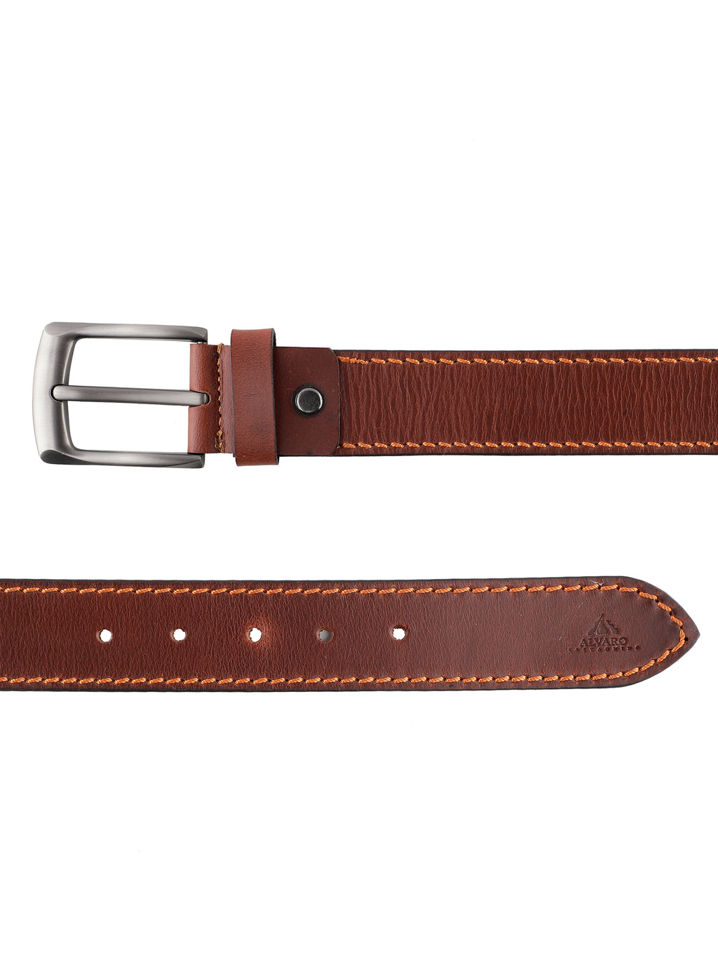 Alvaro Castagnino Men Brown Textured Leather Casual Belt
