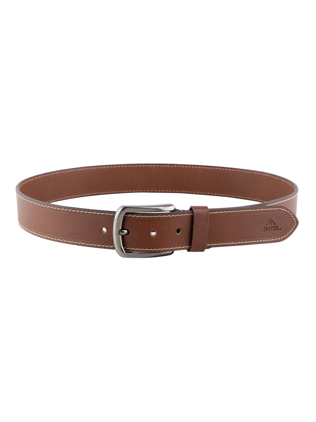 Alvaro Castagnino Men Brown Textured Leather Casual Belt
