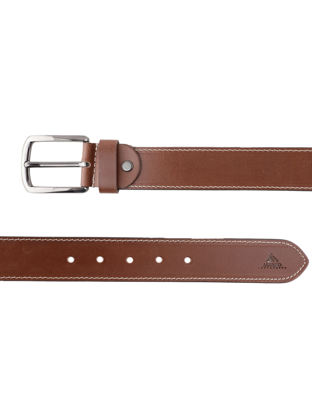 Alvaro Castagnino Men Brown Textured Leather Casual Belt