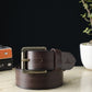 Alvaro Castagnino Men Coffee Brown Textured Leather Casual Belt