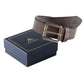 Alvaro Castagnino Men Coffee Brown Textured Leather Casual Belt