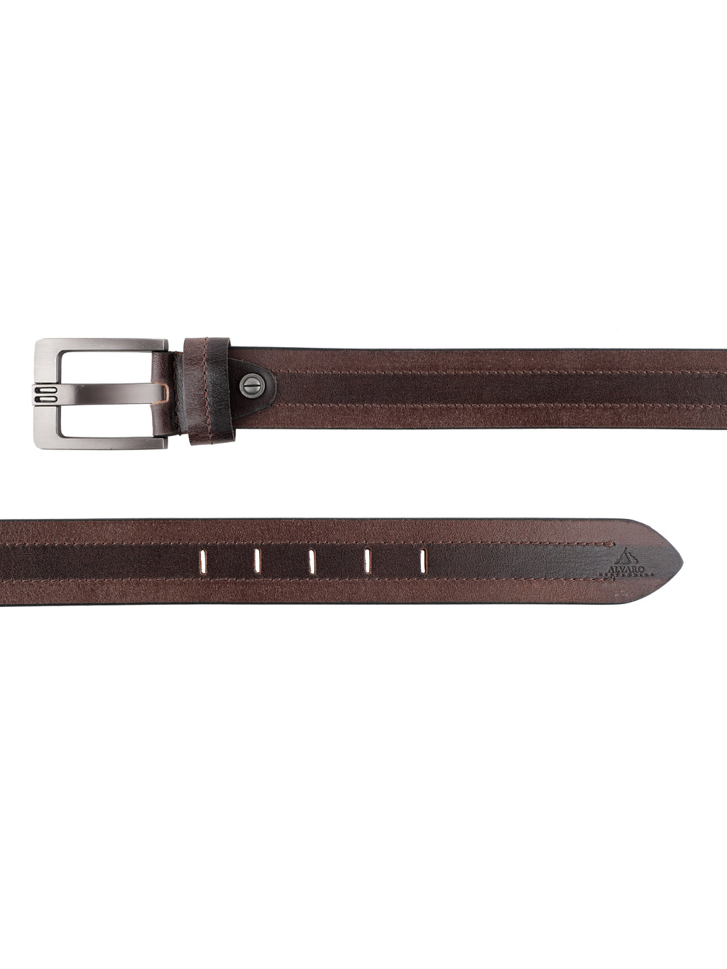 Alvaro Castagnino Men Brown Textured Leather Casual Belt