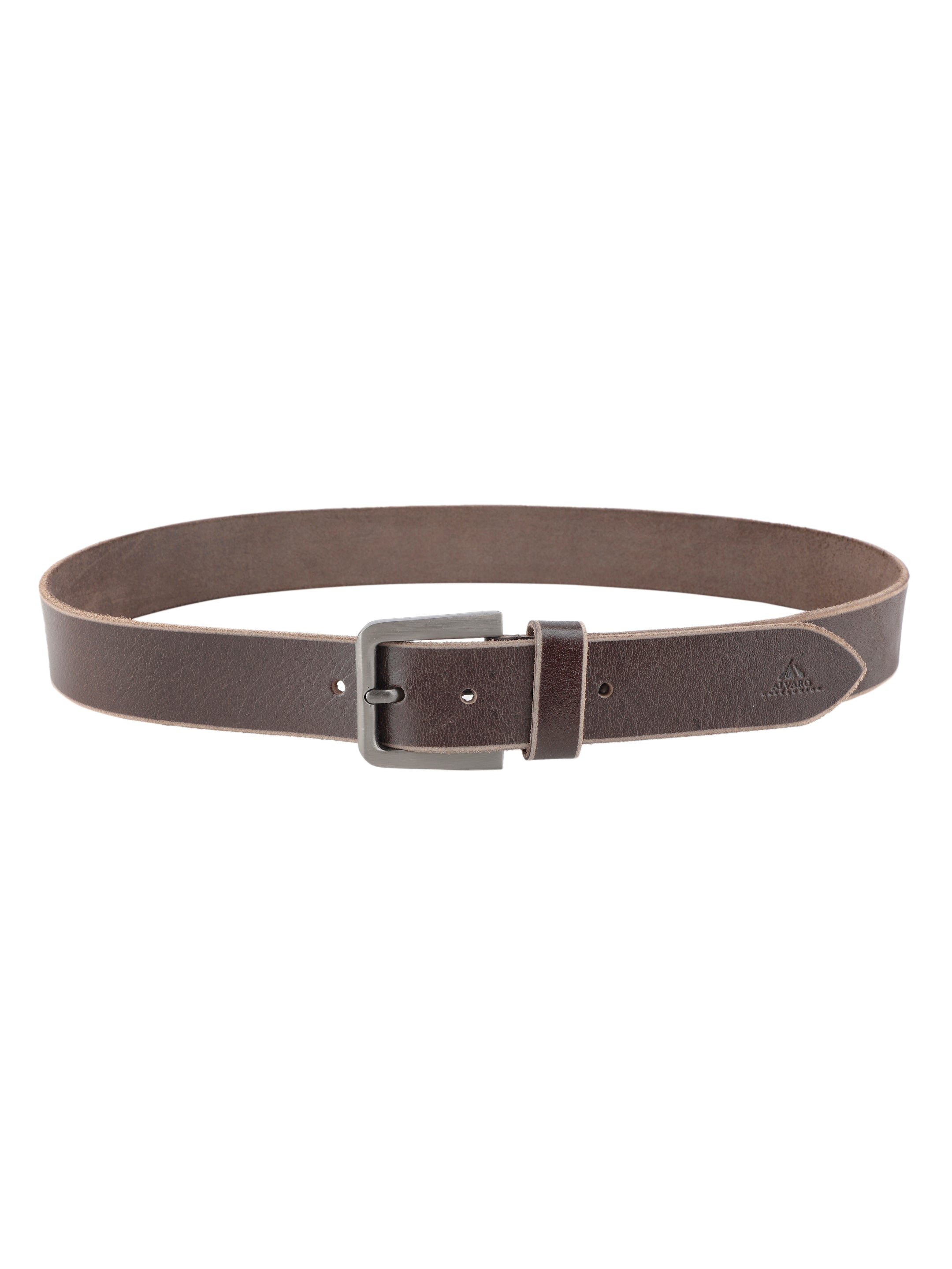 Brown Raw Edge Leather Belt
