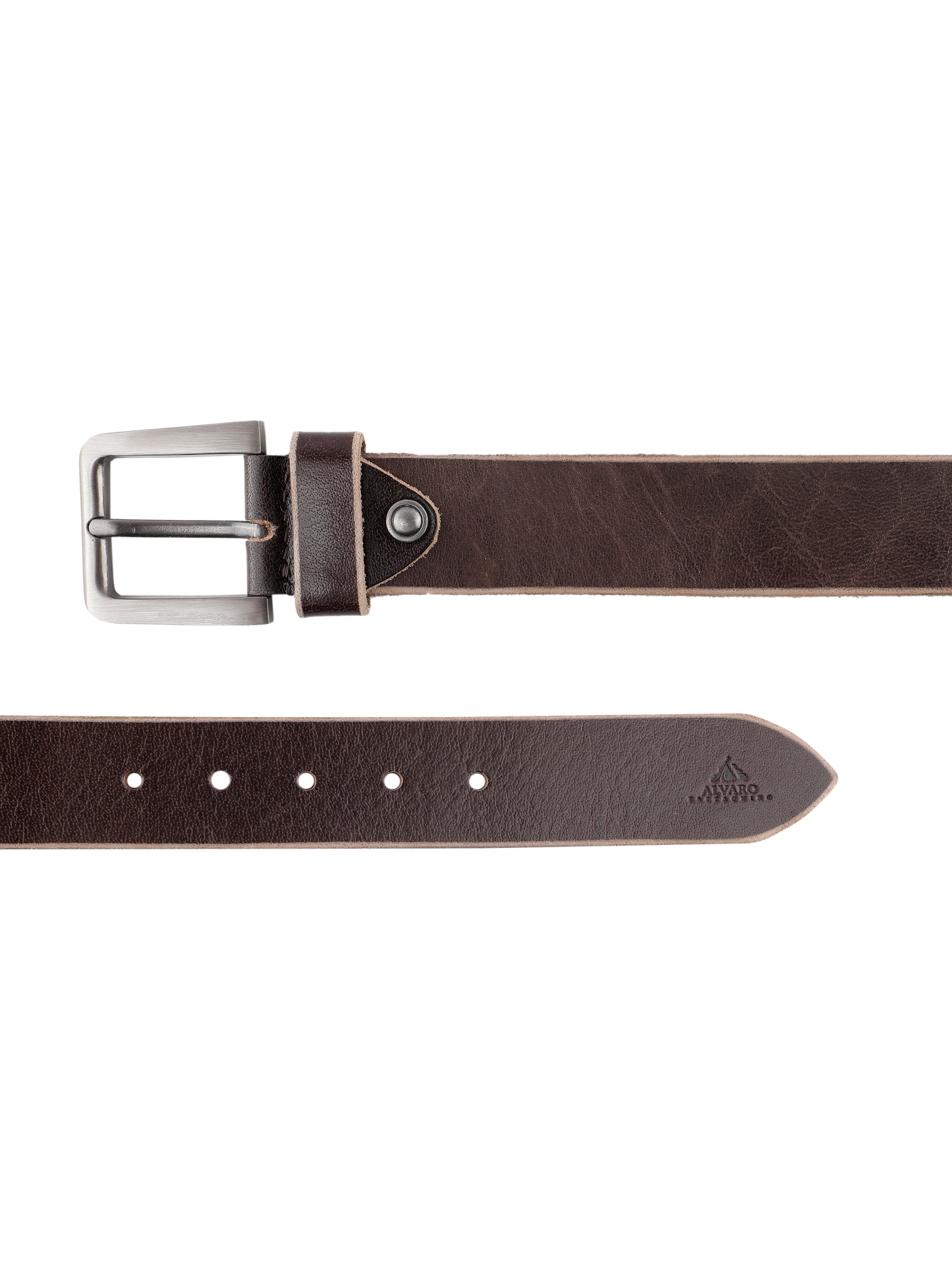 Alvaro Castagnino Men Brown Textured Leather Casual Belt