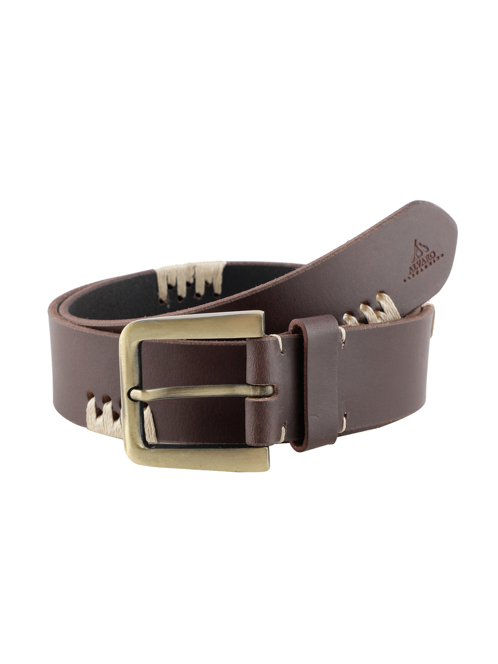 Alvaro Castagnino Men Brown Textured Leather Casual Belt