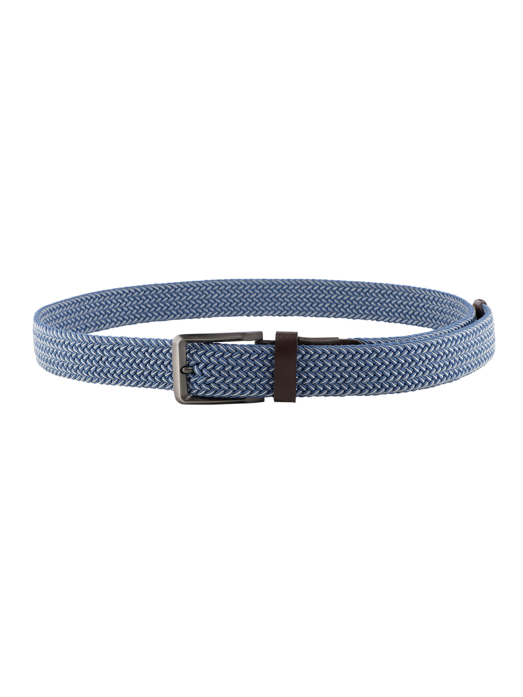 Alvaro Castagnino Men Blue & Brown Textured Leather Braided Belt