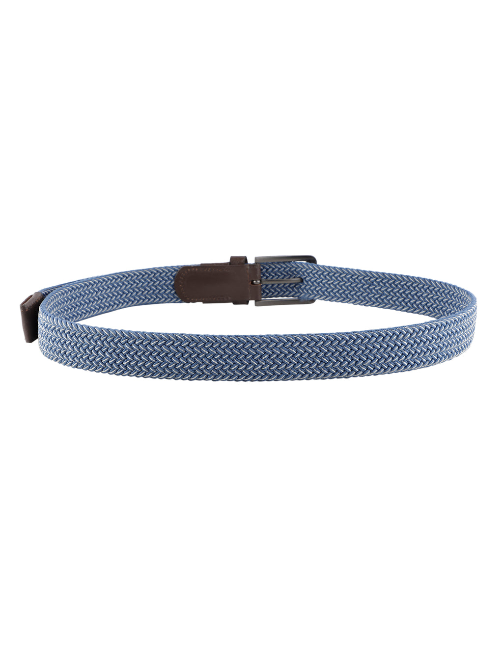 Alvaro Castagnino Men Blue & Brown Textured Leather Braided Belt