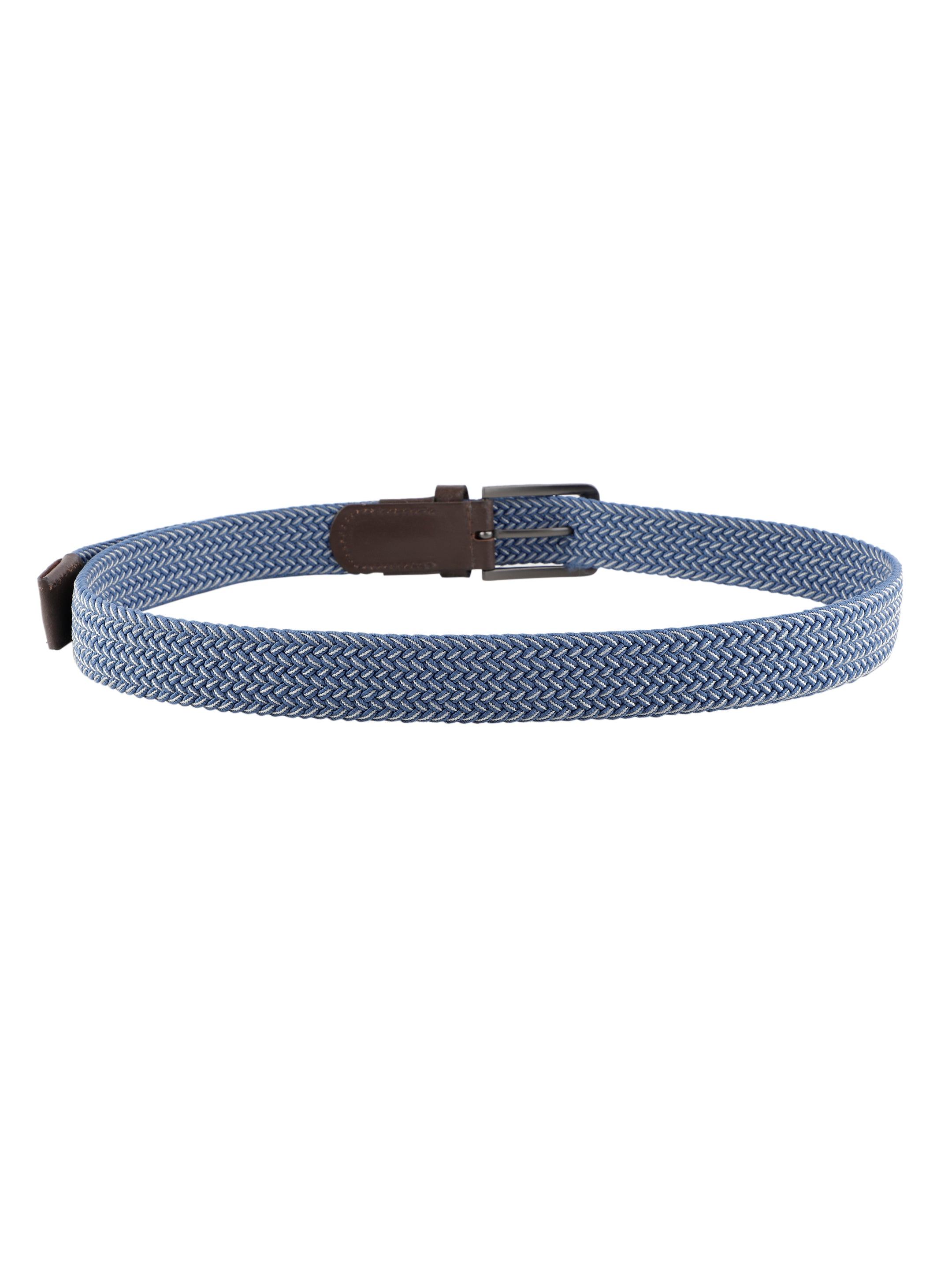 Blue Braided Herringbone Belt