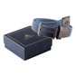 Alvaro Castagnino Men Blue & Brown Textured Leather Braided Belt