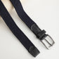 Alvaro Castagnino Men Blue & Black Textured Leather Braided Belt