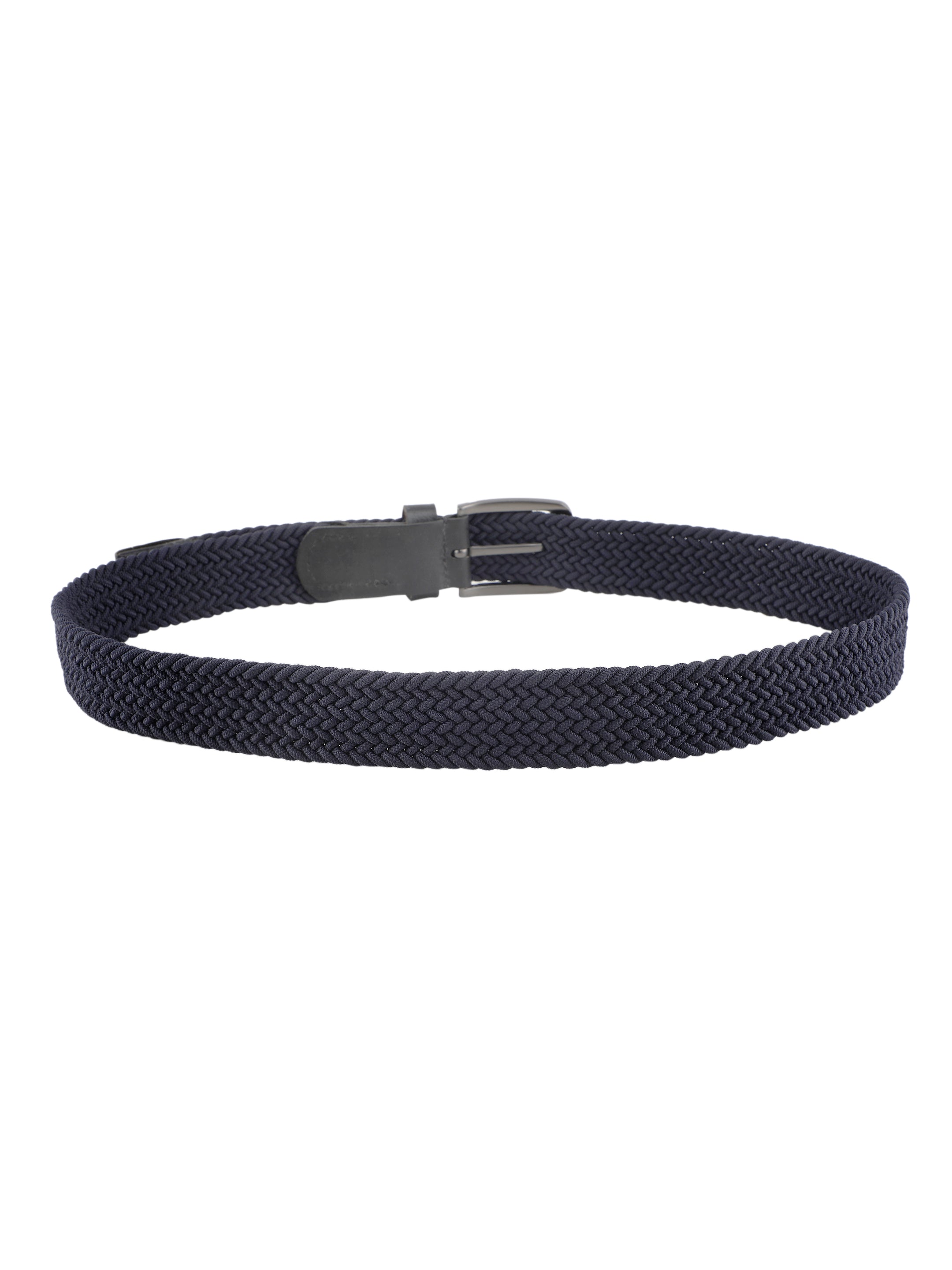 Navy Blue Braided Herringbone Belt