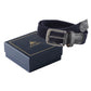 Alvaro Castagnino Men Blue & Black Textured Leather Braided Belt