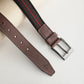 Alvaro Castagnino Men Brown & Multi Textured Leather Braided Belt