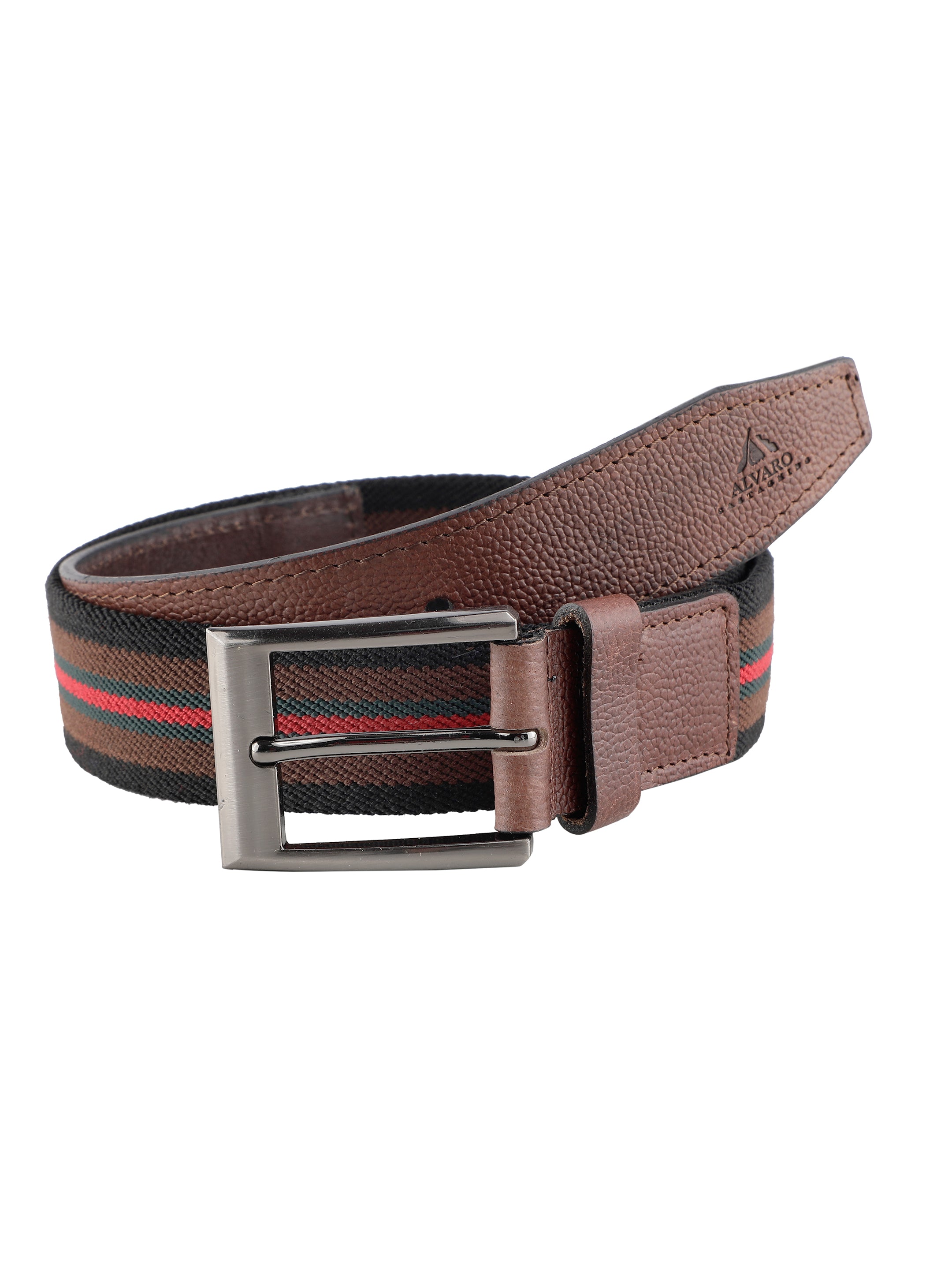 Alvaro Castagnino Men Brown & Multi Textured Leather Braided Belt