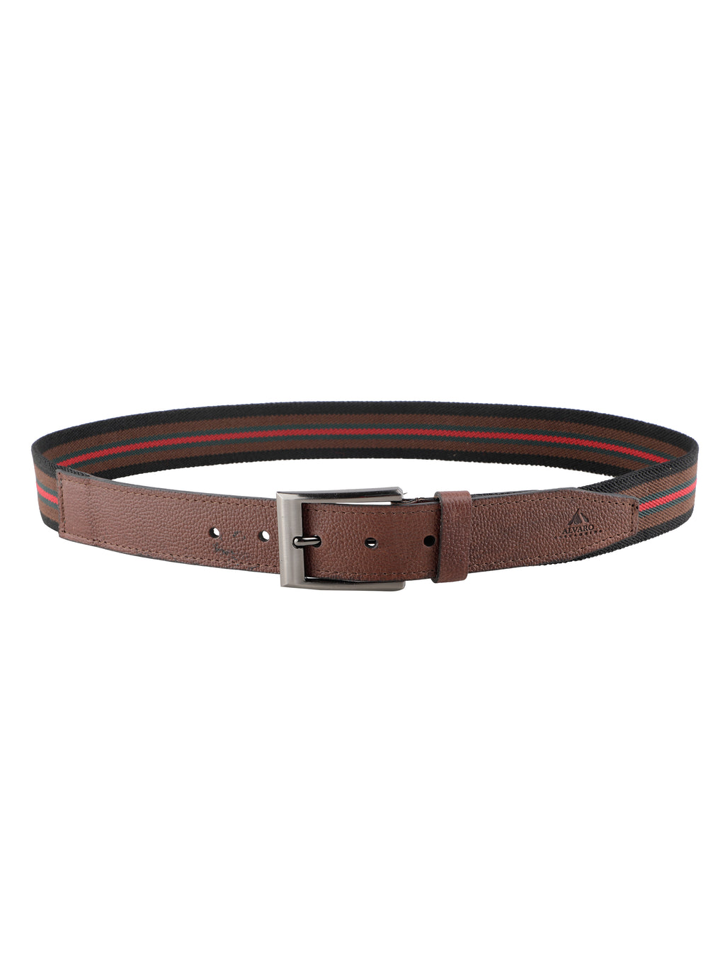 Alvaro Castagnino Men Brown & Multi Textured Leather Braided Belt