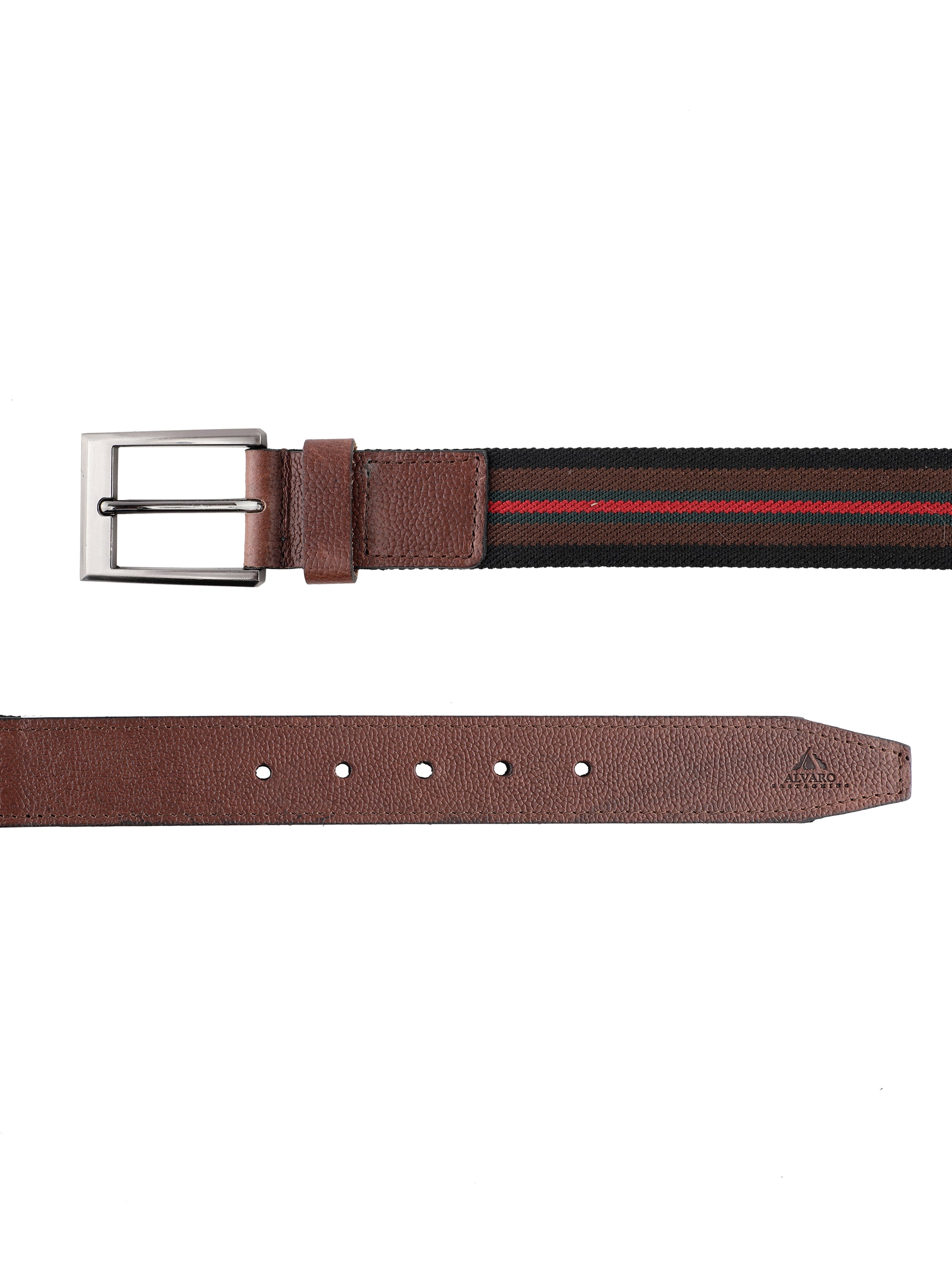 Alvaro Castagnino Men Brown & Multi Textured Leather Braided Belt