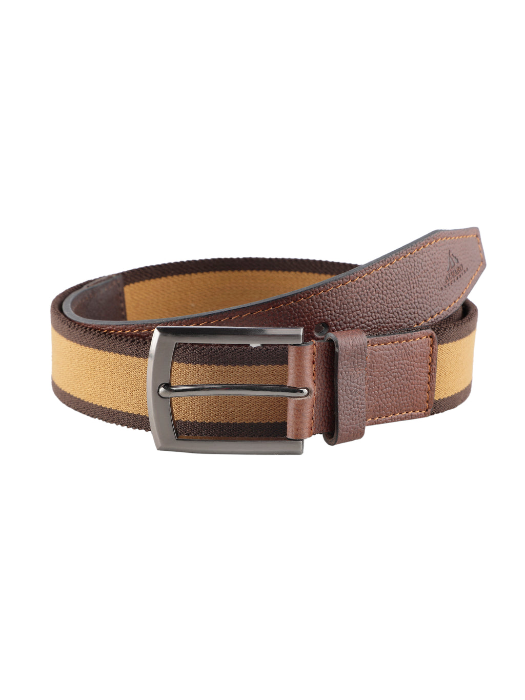 Alvaro Castagnino Men Brown & Beige Textured Leather Braided Belt